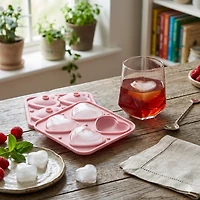 Betsey Johnson verre avec moule à glace en forme de cœur, ensemble verre et plateau en silicone