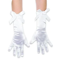 Girls' White Long Gloves