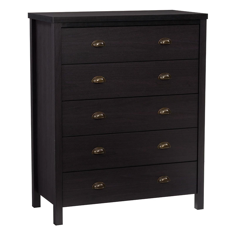 Commode haute pour adulte CorLiving Boston moderne en bois d'ingénierie à 5 tiroirs avec tiroirs emboîtables