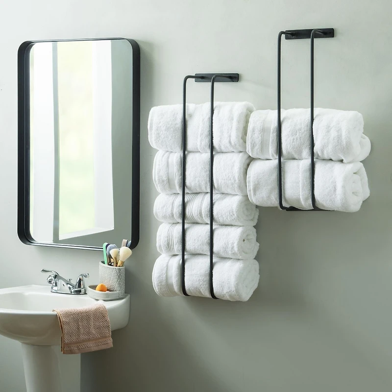 Porte-serviettes en métal Cody, Noir (Paquet de 2)