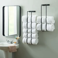 Porte-serviettes en métal Cody, Noir (Paquet de 2)