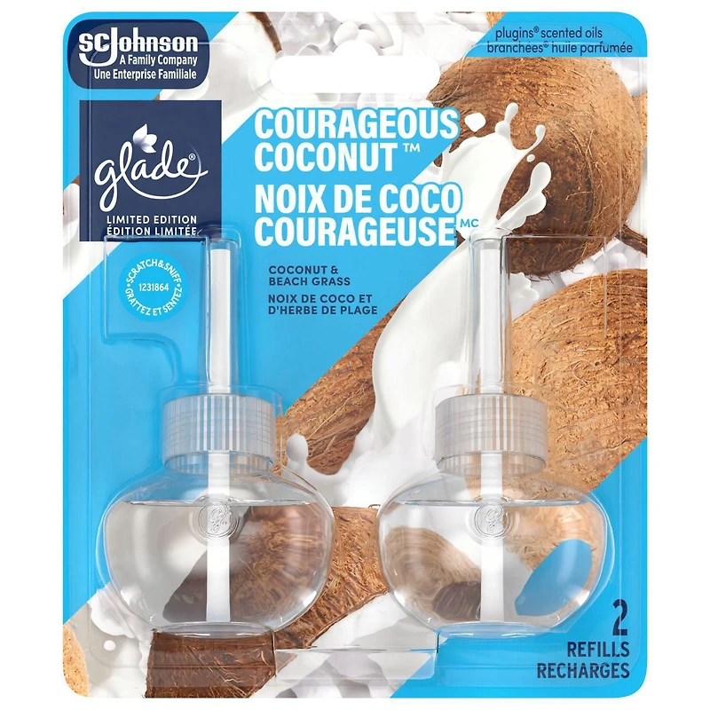 Glade Branchées Huile parfumée Recharge, Courageous Coconut™ deux recharges