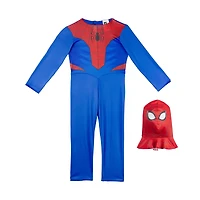 Costume officiel d'Halloween MARVEL Spider-Man pour jeunes - Combinaison de qualité supérieure avec masque en tissu détachable (Petit)