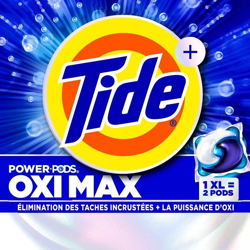 Tide Oxi Max Power PODS Laundry Detergent Pods, 45 Count, Stain Remover Plus Oxi Power