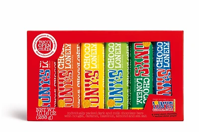 Tony's Chocolonely Chocolate Bar Pack - Candy Variety Pack, Individually Wrapped, 6 Bars