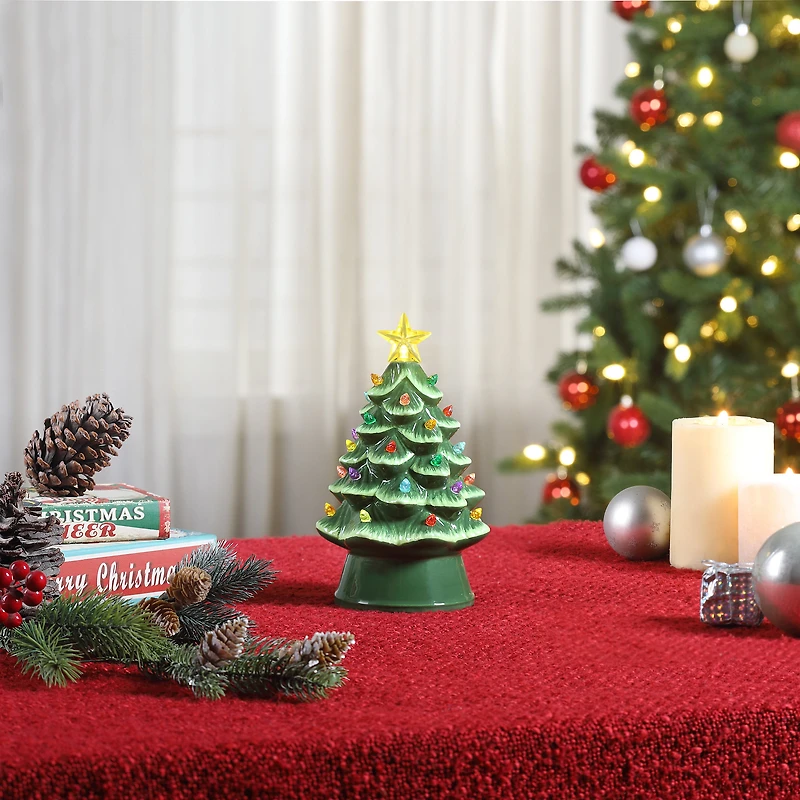 Mr. Christmas Decorative 8-inch Nostalgic Green Ceramic Tree