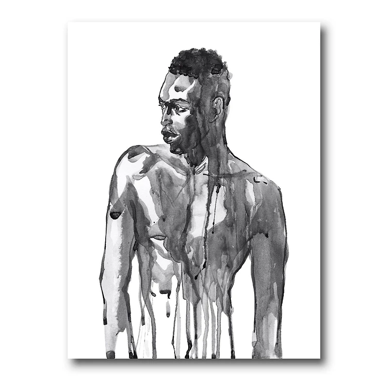 Designart Bel Homme Africain Portrait Sur Blanc I Art mural sur toile