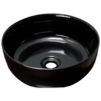 American Imaginations 14.09-in. W Above Counter Black Bathroom Vessel Sink For Deck Mount Deck Mount Drilling AI