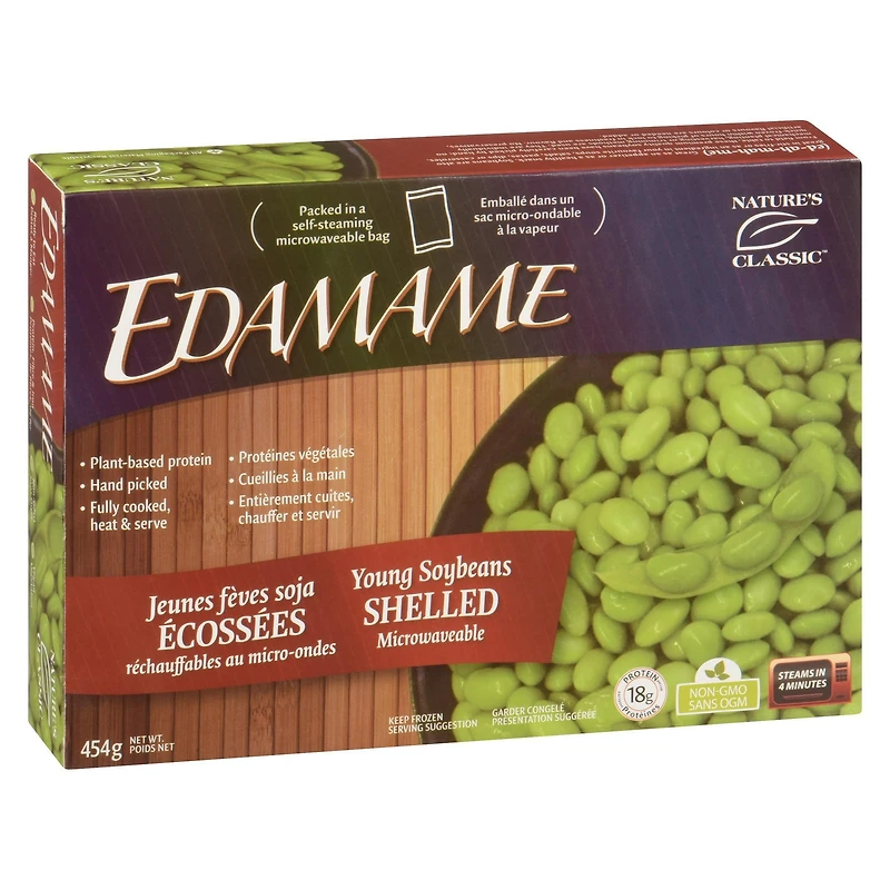 Natures Classic Allen Family Foods Young Edamame Shelled Soybean 454g, 454g microwavable