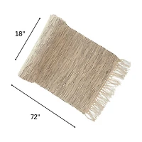 Handloom Table Runner Black Natural 18 X 72 - Set of 2