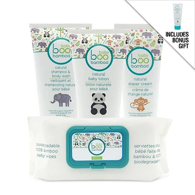 Baby Boo Bamboo All Natural 4pc Bundle + Bonus Gift – Baby SPF 40 Sunscreen Lotion