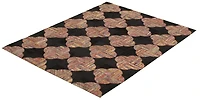ECARPETGALLERY 4'10" x 6'8" Contemporary Cowhide Patchwork Handmade Area Rug for Living Room, Dining Room and Bedroom in Black
