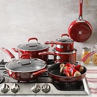 Kenmore Elite Andover Batterie de cuisine 10 pièces, Rouge Ombré