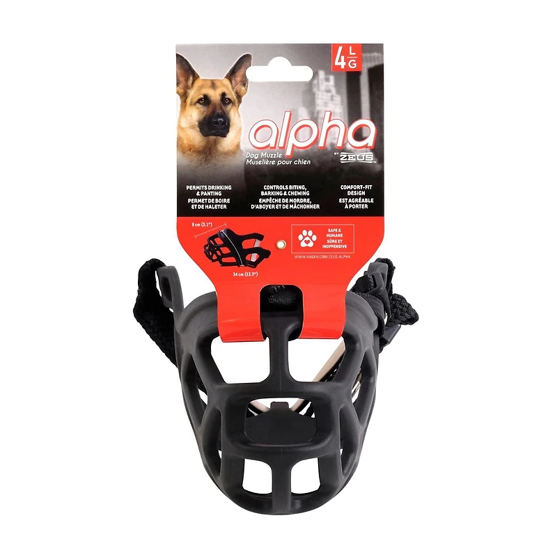 Alpha by Zeus Dog Muzzle, Size 4, Large