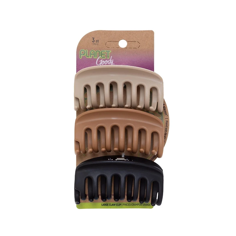 Goody Planet Arge Rounded Clip 3Ct - Neutral