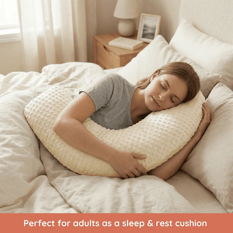Coussin d’allaitement Boomerang Jolly Jumper | Coussin ergonomique de maternité et d’allaitement pour la grossesse, l’allaitement et le soutien | Housse amovible et lavable