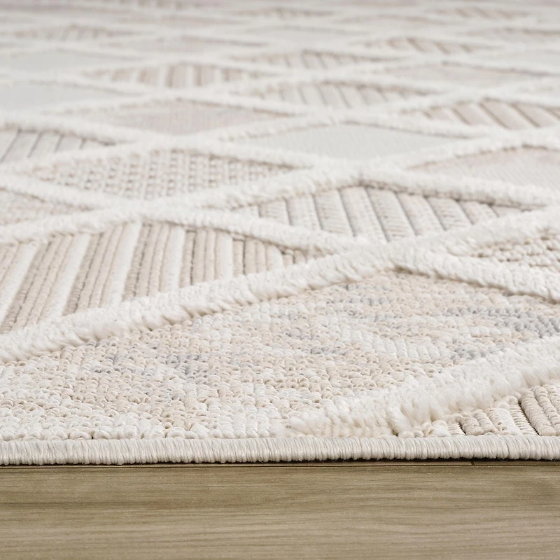 Rug Branch Maison Modern Indoor Area Rug, Cream Beige, Geometric - Living Room, Bedroom, Dining Room, and Kitchen