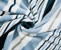 Chaps Solid Silky Soft Flannel Fleece Throw Blanket Navy 50” X 70” (One Size), Cozy Navy 50X70 Throw Blanket