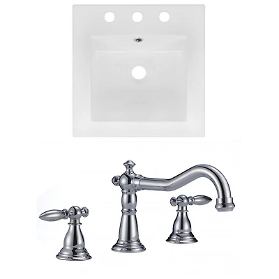 American Imaginations -in. W 3H8-in. Ceramic Top Set In White Color AI