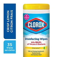 Clorox® Disinfecting Wipes, Cleans and Sanitizes, Lemon Fresh, 35 Count, Use on multiple surfaces*