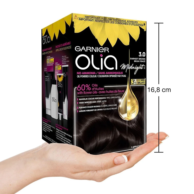 Coloration permanente optimisée par l'huile pour les cheveux sans ammoniaque Olia de Garnier, 1 unité