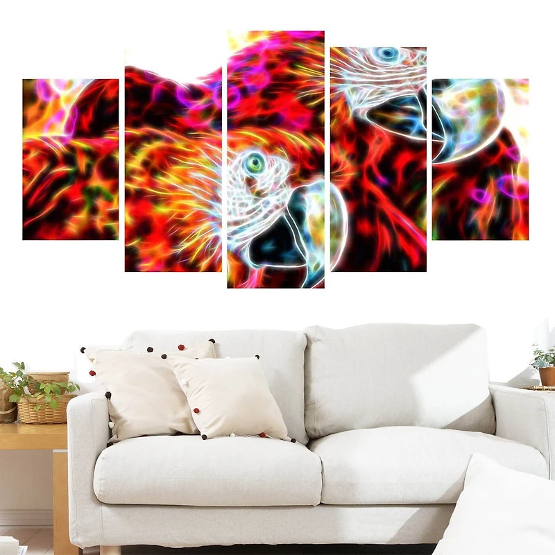 Décoration murale sur toile Design Art Perroquets Macaw duo 1 panneau