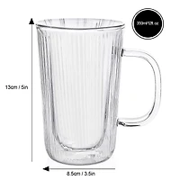 Double Wall Stripe Mug 350ml, Set of 2