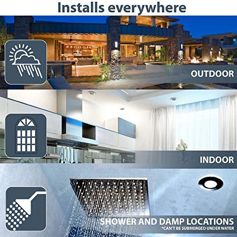 Luminaires encastrés DEL de 6 po, 4000K (Blanc froid), Emballage de 1, pour plafonds isolés et non isolés, Intensité réglable, 15W = 90W, 1125 lumens, système de connexion rapide, fini blanc/Garniture