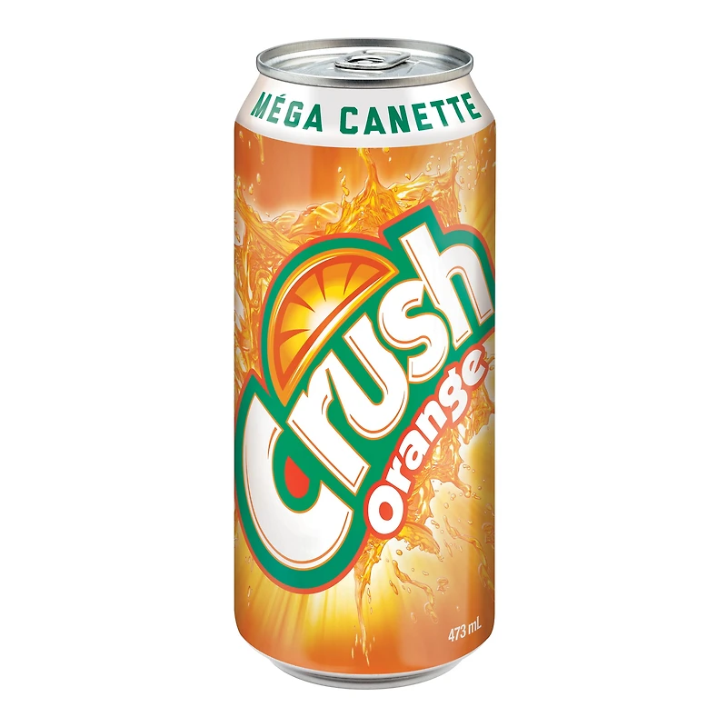 Crush Orange Boisson Gazeuse 473 mL, Canette King 473mL