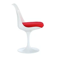 Fauteuil Tulipe Blanc Céleste sans accoudoirs avec coussin