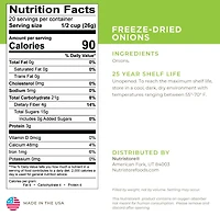 Oignons tranchés lyophilisés - boîte de conserve no. 10 Nutristore