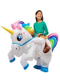 Rubies Unicorn Light Up Ride-On Inflatable Costume for Kids, Unisex