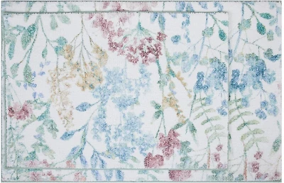 Ensemble de tapis de bain 2 pièces à imprimé numérique floral pastel hometrends 17 po x 24 po / 20 po x 34 po