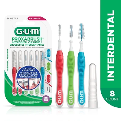 GUM® PROXABRUSH® Variety Pack - 3 Ultra Tight, 4 Tight, and 1 Wide