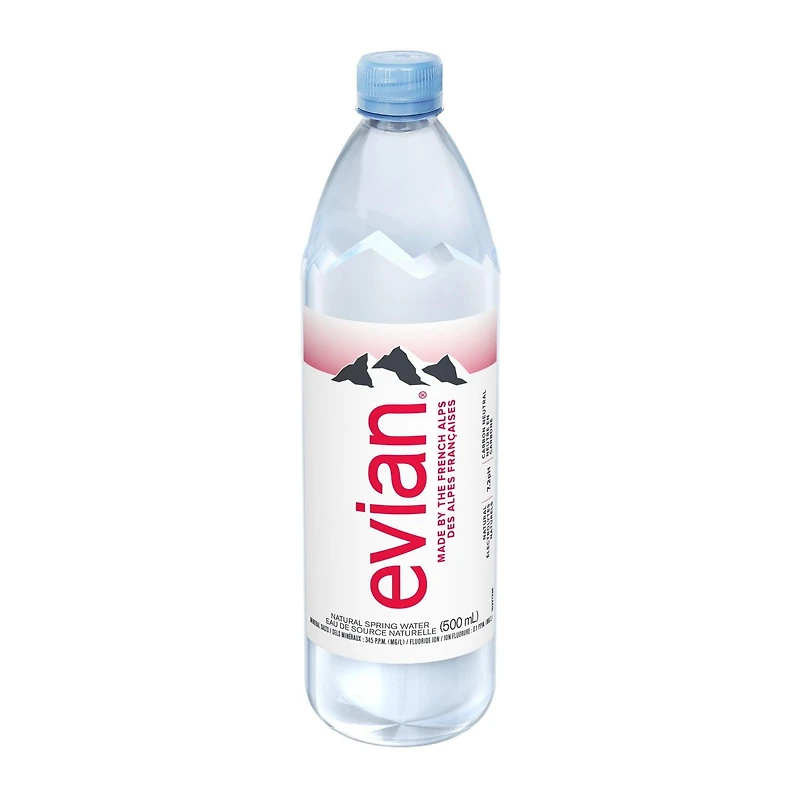 evian natural spring water 500 mL, Bottle, 500 mL