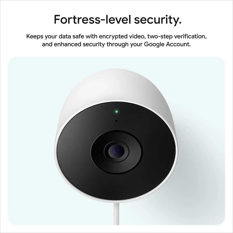Caméra extérieure Google Nest (filaire, 2e génération) – Vidéo 2K et Gemini – Neige