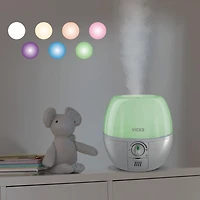 Vicks VUL500C 3-in-1 SleepyTimeᵀᴹ Ultrasonic Humidifier Diffuser Night-Light, 7 Night-Light Colours
