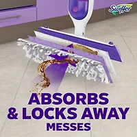 Trousse de nettoyage multisurfaces Swiffer SuperVadrouille pour le nettoyage des planchers parfum Frais la trousse comprend un balai SuperVadrouille 2recharges de coussins nettoyants 1sltin nettoyante