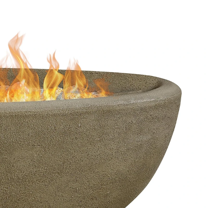 Real Flame Riverside 48" Oval Concrete Propane Fire Pit in Glacier Gray