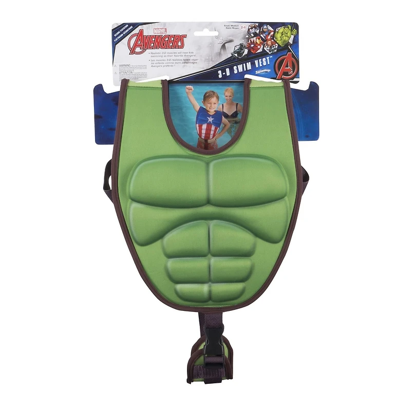 3-D Swim Vest - Marvel Hulk - S/M