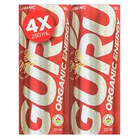 GURU Organic Energy 4 x 250 mL, Cans, 4x250mL