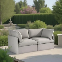 Patioflare Flexiform Modular Love Seat Patio Sofa Set, Grey