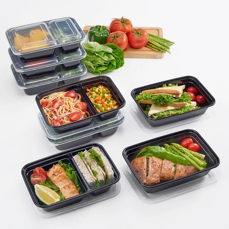 Mainstays 60 Piece Meal Prep Food Storage Containers, dimensions: 8.8"L x 6"W x 2.4"D