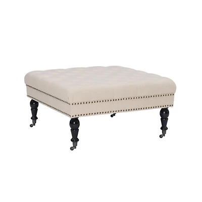 Aubrey Natural Square Tufted Ottoman