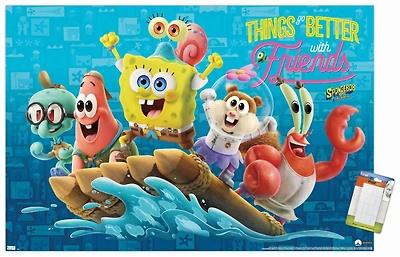 The SpongeBob Movie: Sponge On The Run - Friends Wall Poster with Push Pins, 14.725" x 22.375"