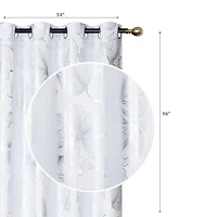 IH Casa Decor Foil Print Pannel W 8 Grom Hibiscus Blanc 96" - Ensemble De 2