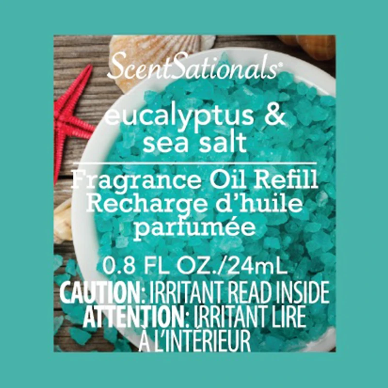 ScentSationals d'huile ScentCharm - Eucalyptus Sea Salt 0.8 Fl oz, 24 mL Recharge
