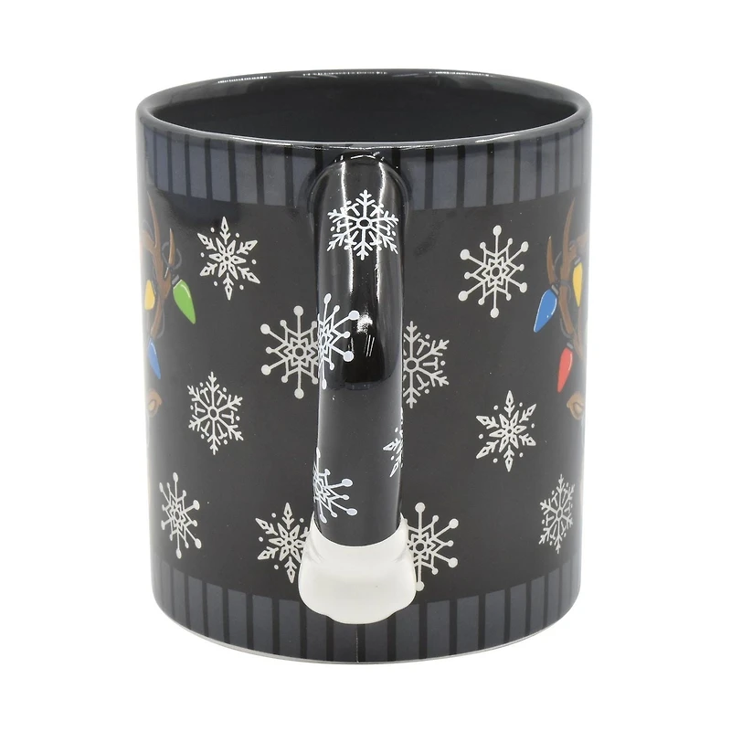 HOLIDAY TIME REINDEER DESIGN UGLY SWEATER MUG