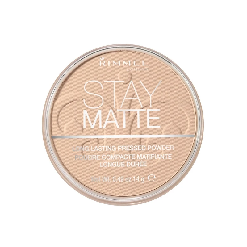 Rimmel Stay Matte Pressed Powder, lightweight, creamy texture, high coverage, long-lasting shine control for up to 5H,100% Cruelty-Free, Matte Finish