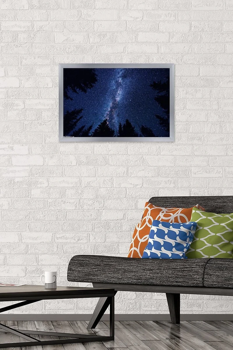 Milky Way At Night Wall Poster, 14.725" x 22.375" Framed